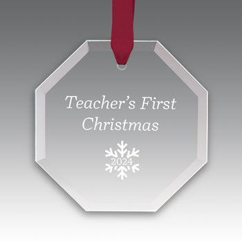 Teacher's First Christmas Crystal Suncathcer Ornament