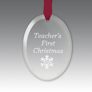 Teacher's First Christmas Crystal Suncathcer Ornament