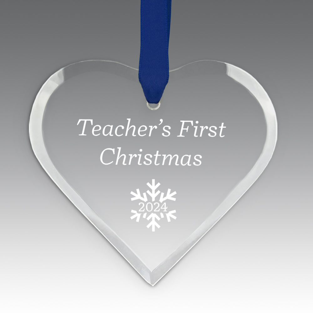 Teacher's First Christmas Crystal Suncathcer Ornament