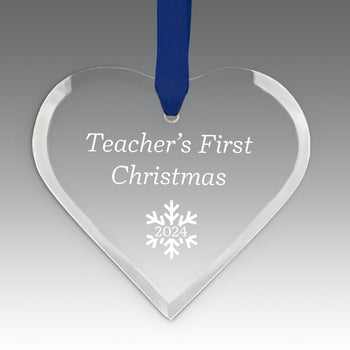 Teacher's First Christmas Crystal Suncathcer Ornament