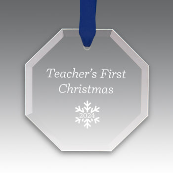 Teacher's First Christmas Crystal Suncathcer Ornament