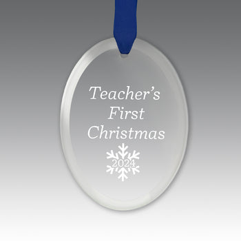Teacher's First Christmas Crystal Suncathcer Ornament