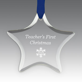 Teacher's First Christmas Crystal Suncathcer Ornament