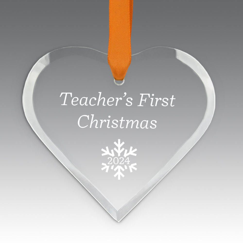Teacher's First Christmas Crystal Suncathcer Ornament