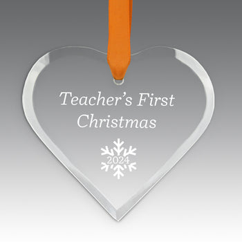 Teacher's First Christmas Crystal Suncathcer Ornament