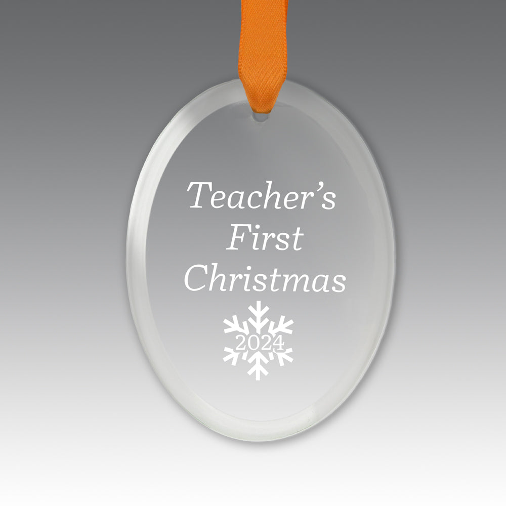 Teacher's First Christmas Crystal Suncathcer Ornament