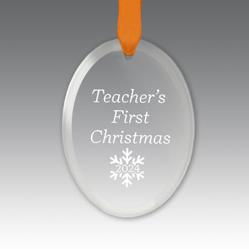 Teacher's First Christmas Crystal Suncathcer Ornament