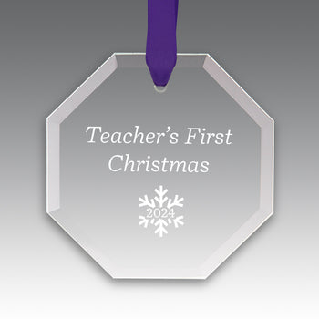 Teacher's First Christmas Crystal Suncathcer Ornament