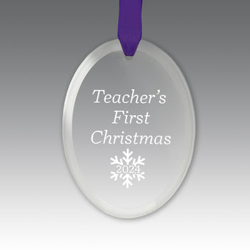 Teacher's First Christmas Crystal Suncathcer Ornament