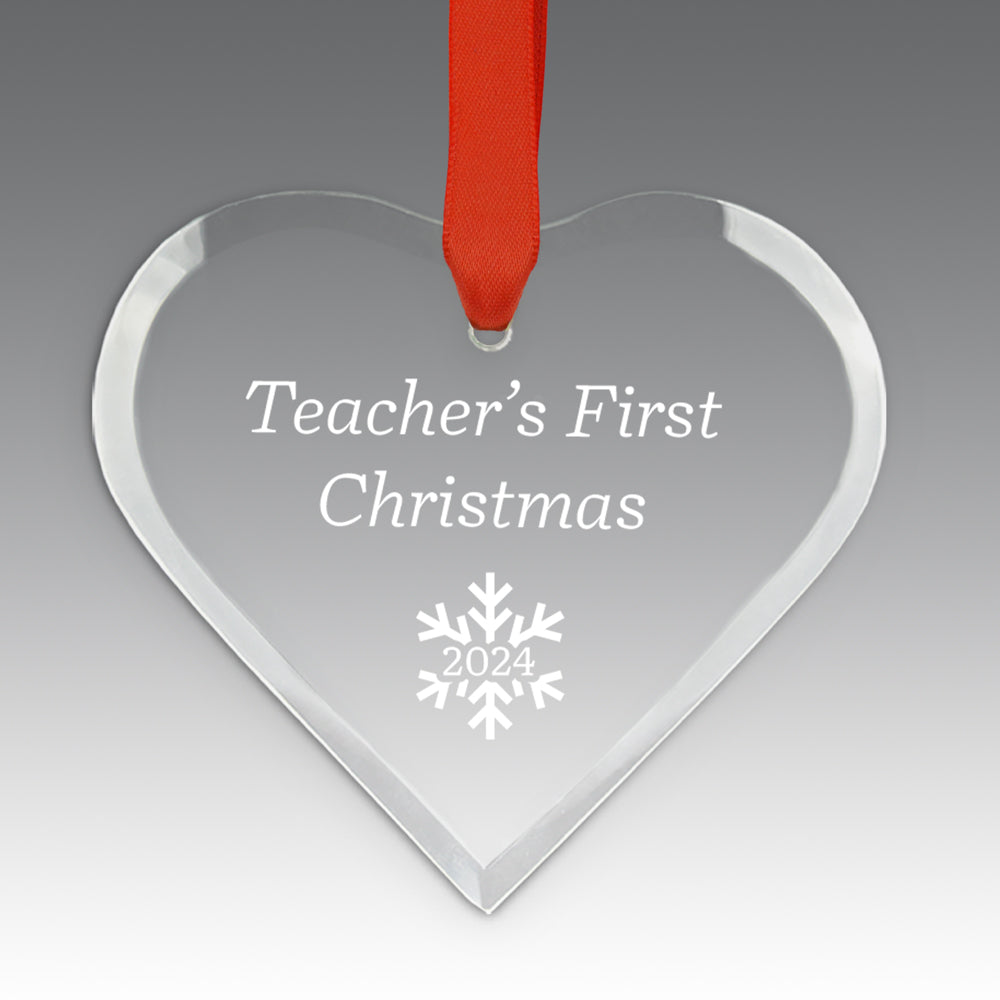 Teacher's First Christmas Crystal Suncathcer Ornament