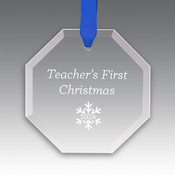 Teacher's First Christmas Crystal Suncathcer Ornament