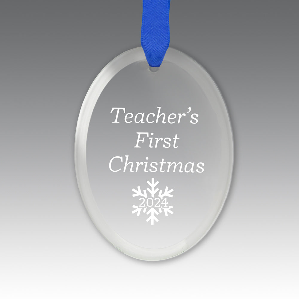 Teacher's First Christmas Crystal Suncathcer Ornament