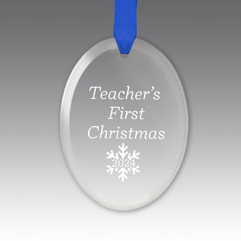 Teacher's First Christmas Crystal Suncathcer Ornament