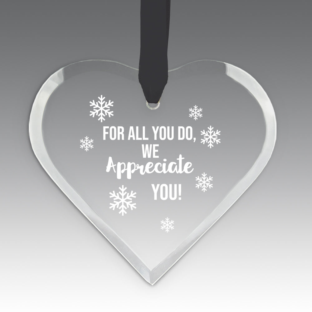 We Appreciate You Crystal Suncatcher Ornament