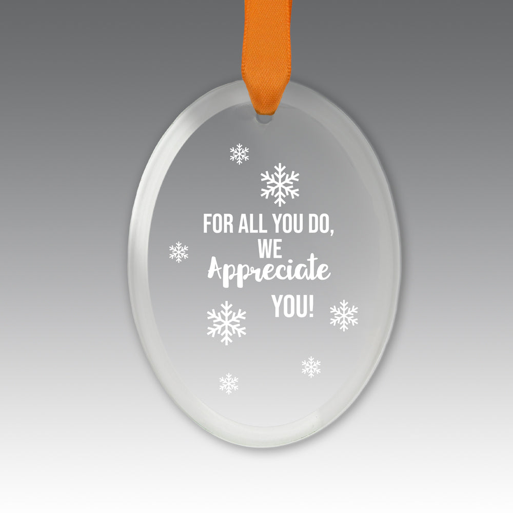 We Appreciate You Crystal Suncatcher Ornament
