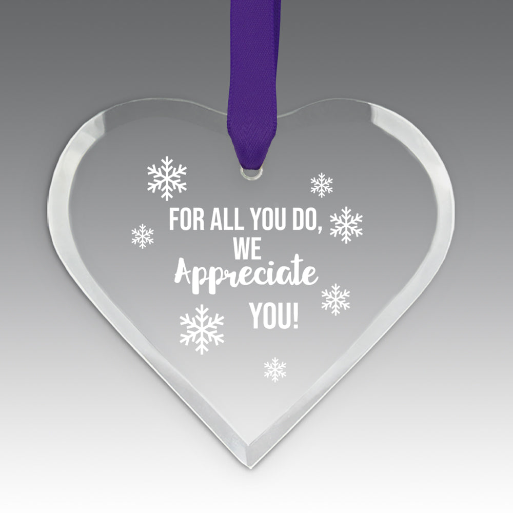We Appreciate You Crystal Suncatcher Ornament