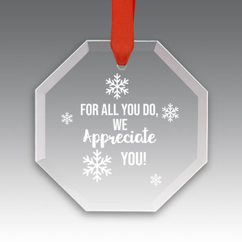 We Appreciate You Crystal Suncatcher Ornament