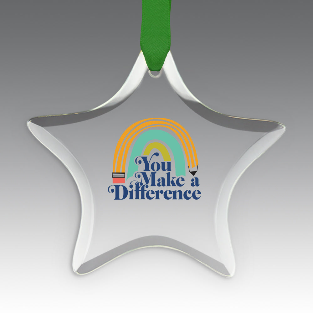 You Make a  Difference Crystal Suncatcher Ornament