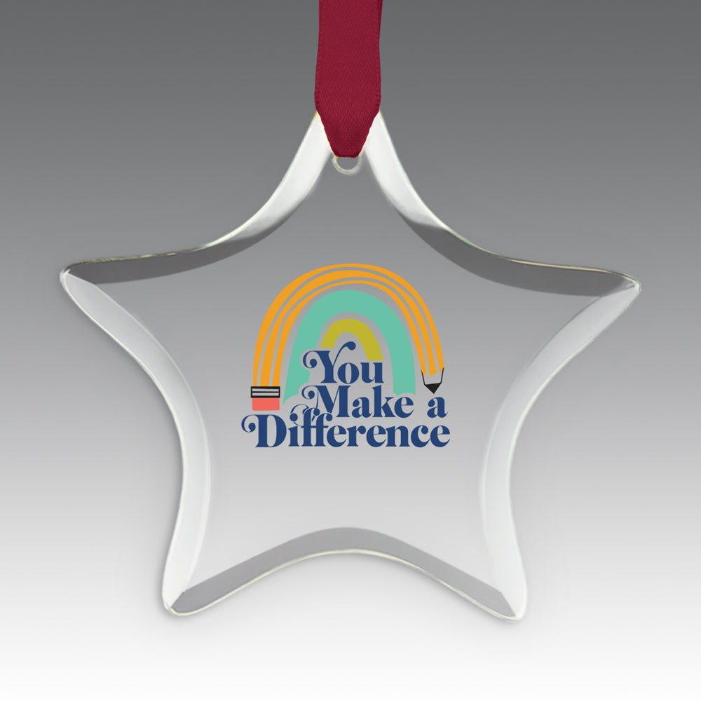 You Make a  Difference Crystal Suncatcher Ornament