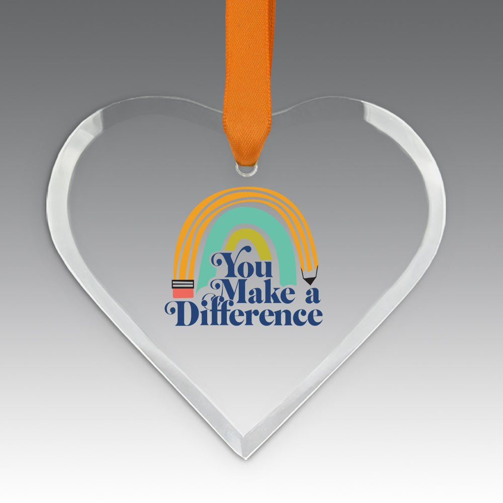 You Make a  Difference Crystal Suncatcher Ornament