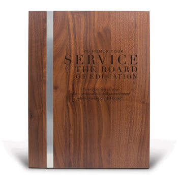 Walnut Plaque With Metal Strip