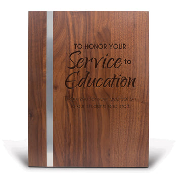Walnut Plaque With Metal Strip