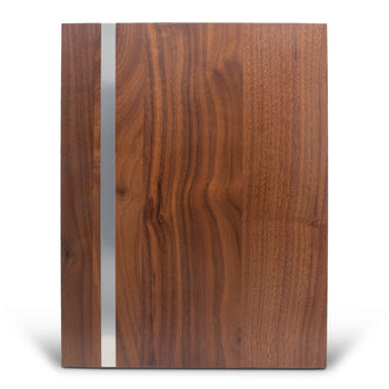 Walnut Plaque With Metal Strip