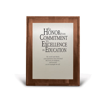 7x9 Walnut Plaque W/ Brushed Silver Plate