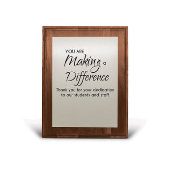 7x9 Walnut Plaque W/ Brushed Silver Plate