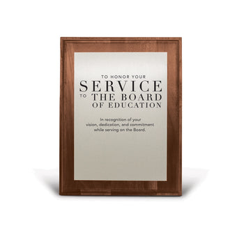 7x9 Walnut Plaque W/ Brushed Silver Plate