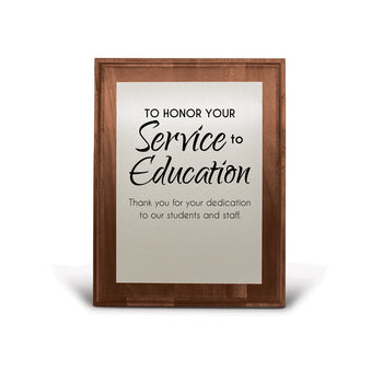 7x9 Walnut Plaque W/ Brushed Silver Plate