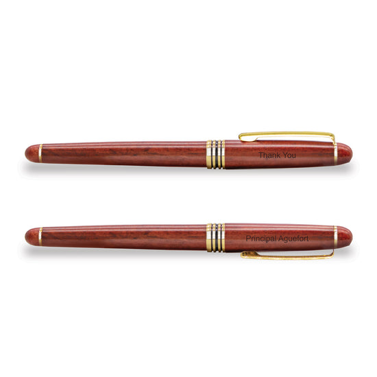 2 rosewood rollerball pen with personalization