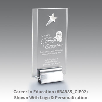 Acrylic Tower Award w/ Metal Star