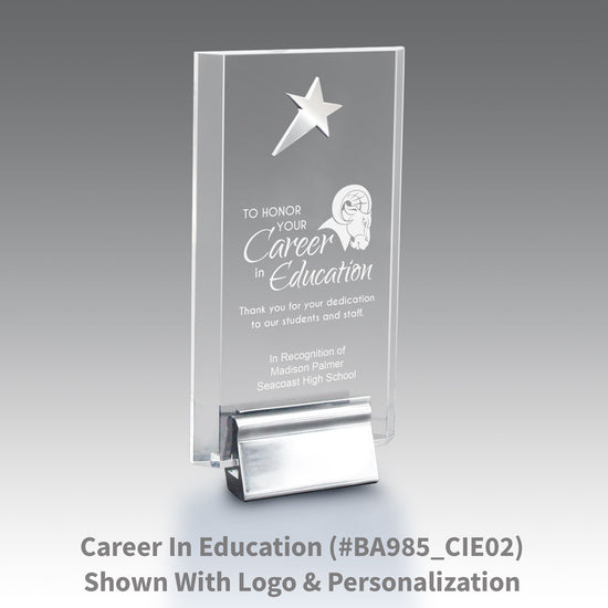 Acrylic Tower Award w/ Metal Star