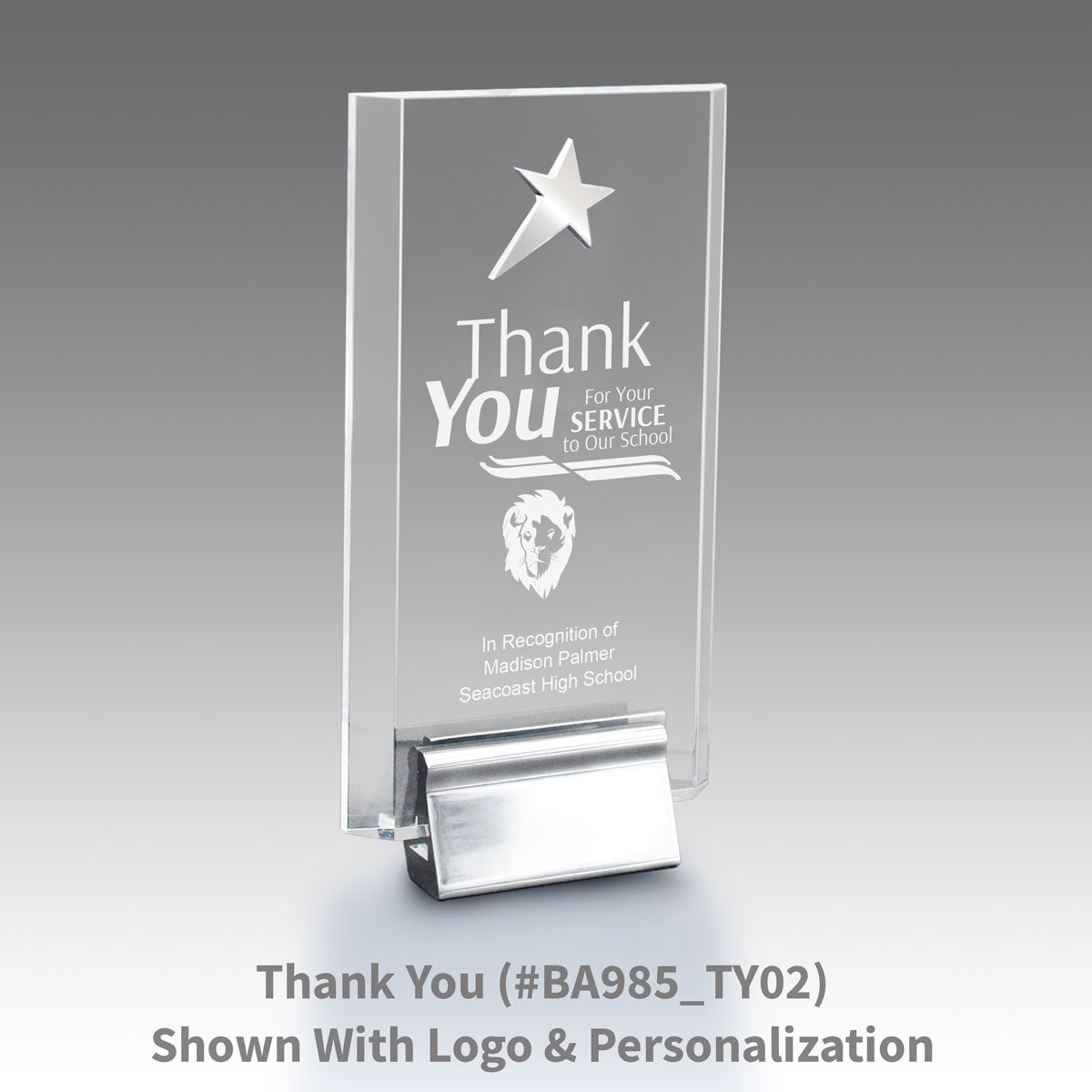 Acrylic Tower Award w/ Metal Star