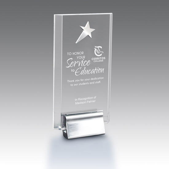 Acrylic Tower Award w/ Metal Star