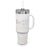 40 oz. stainless steel travel tumbler with handle and straw featuring be: amazing, brave, inspiring, unstoppable, the difference message.