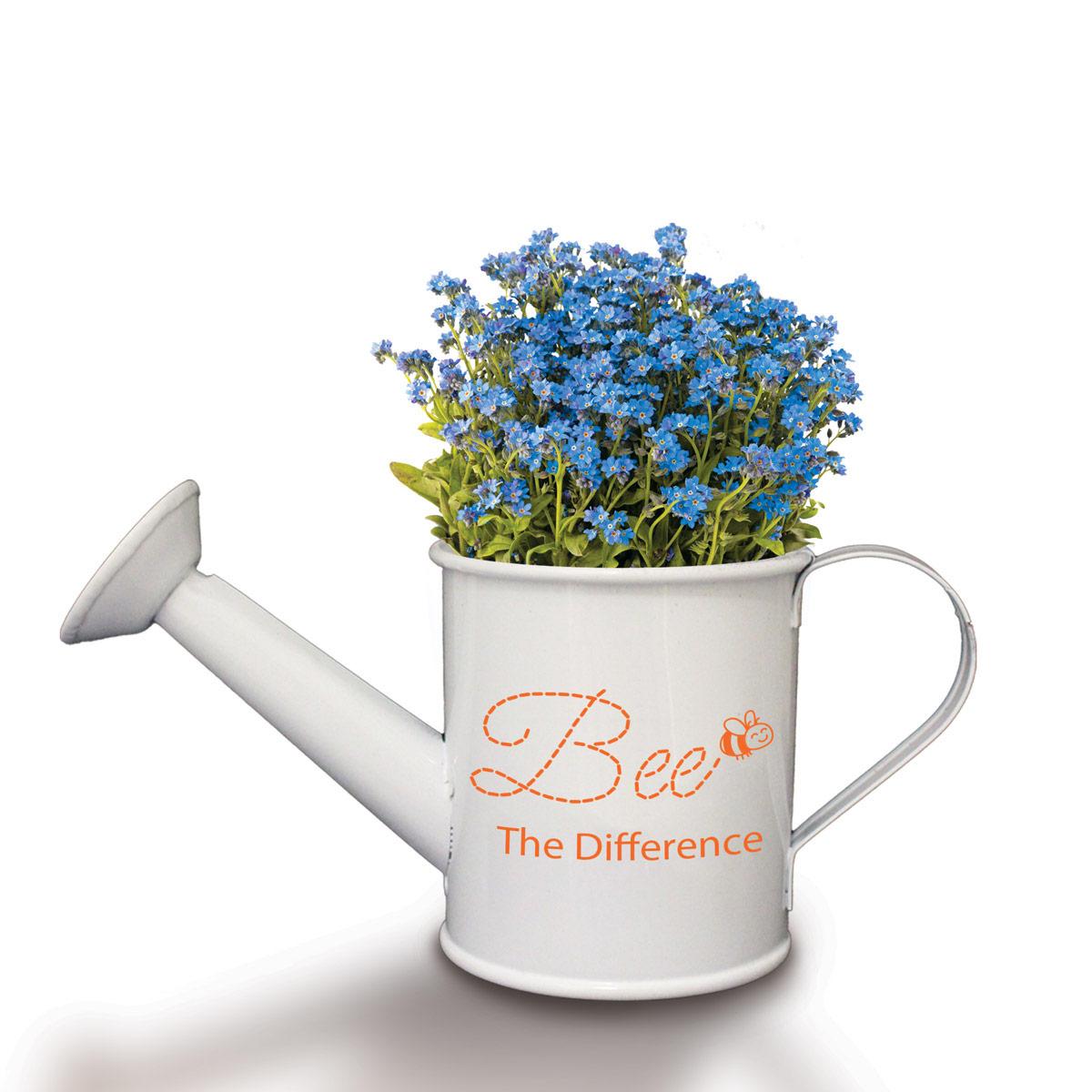 This Mini Watering Can Kit With Forget-Me-Not Seeds Features The Inspirational Message “Bee The Difference”