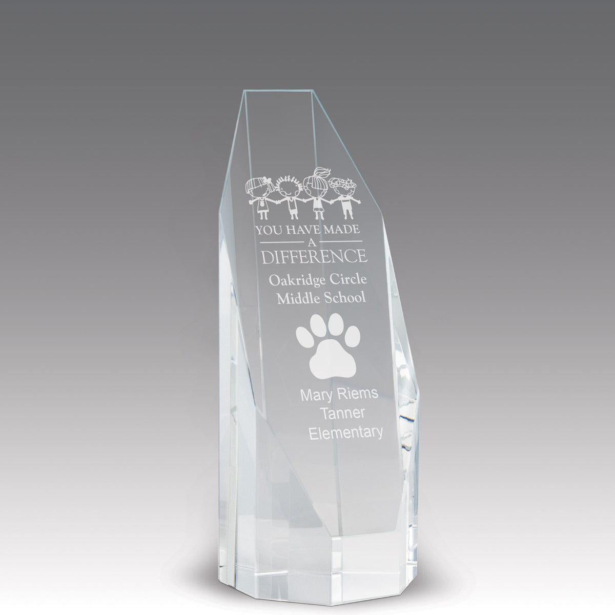 Beveled Optic Crystal Octagon Tower