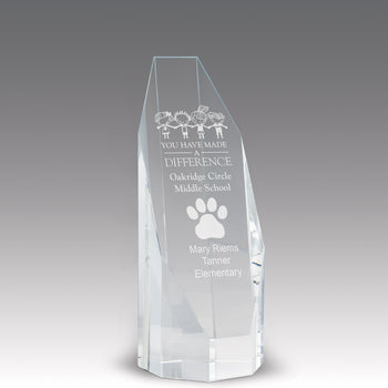 Beveled Optic Crystal Octagon Tower