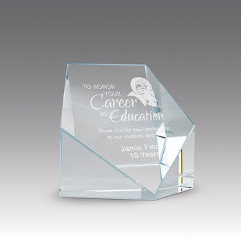 Beveled Optic Crystal Pentagon