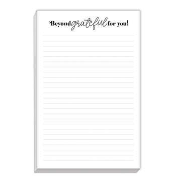 notepad with beyond grateful for you message