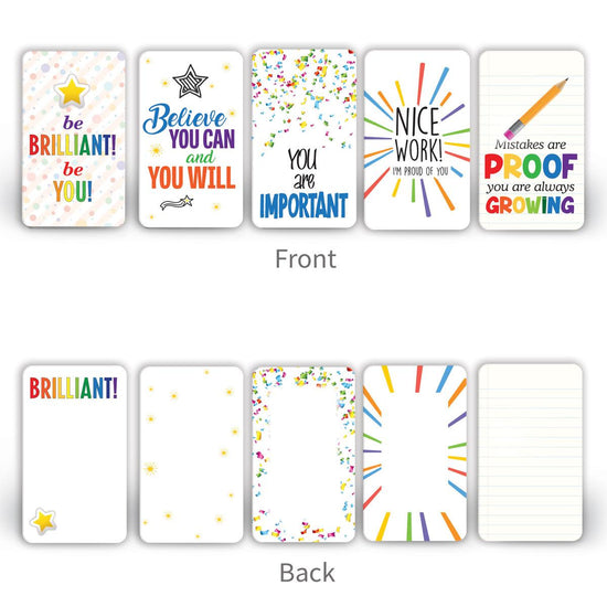 front and back view of the Celebrating you Positive Praise Cards