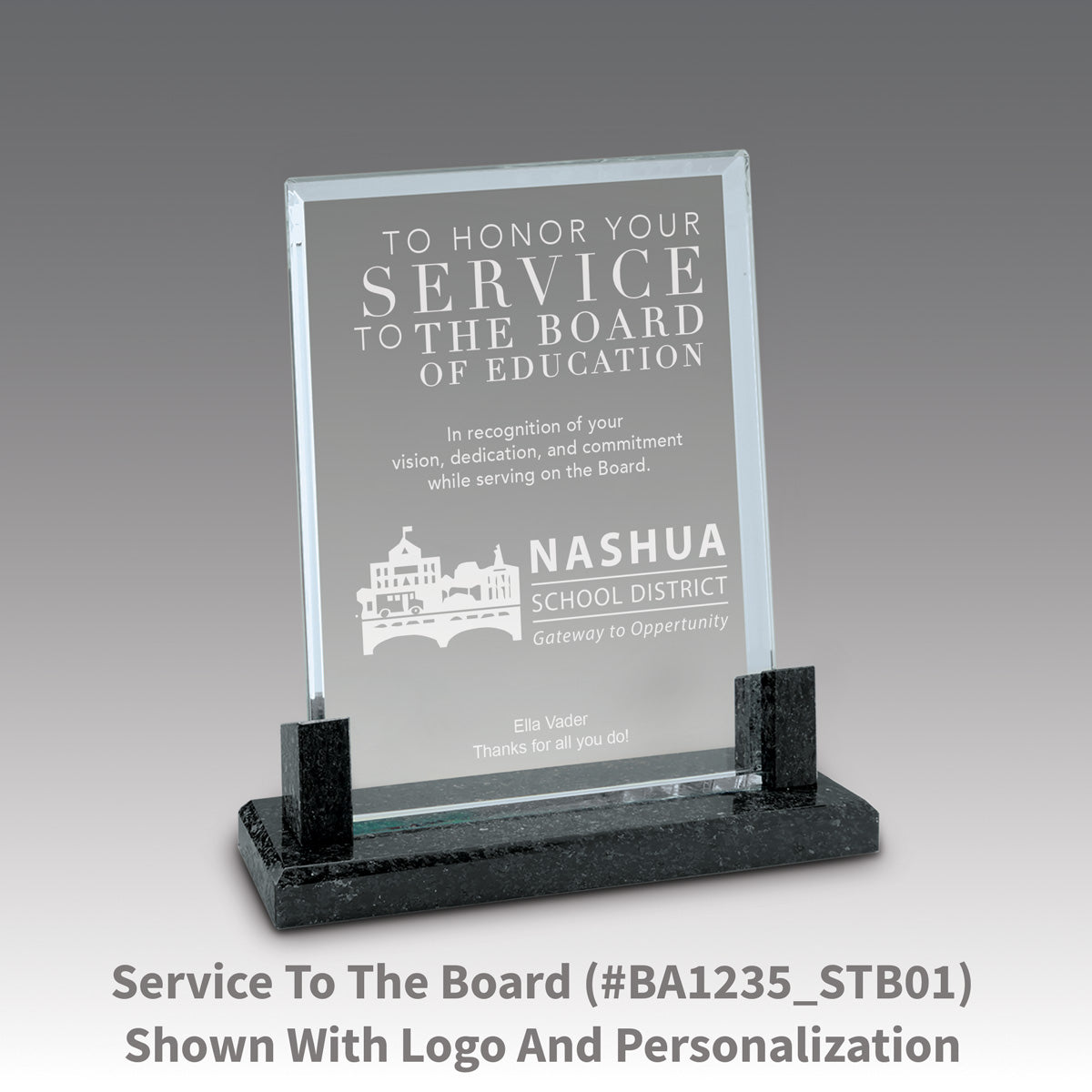 Crystal Award W/ Marble Base