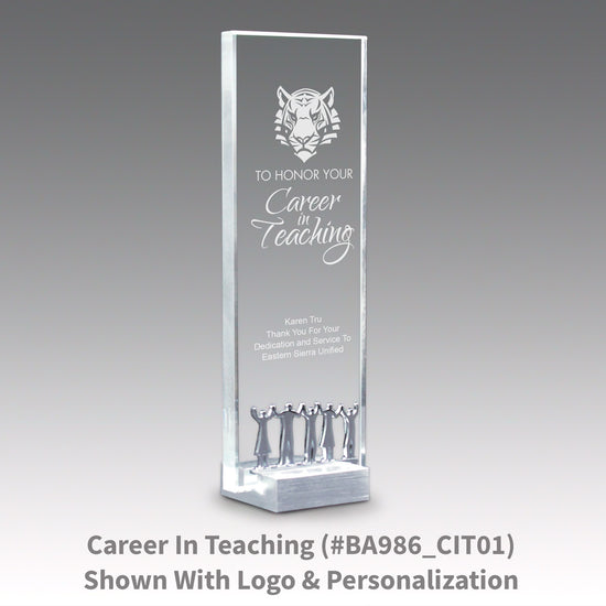 Crystal Tower Award W/ Metal Accent