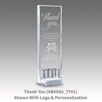 Crystal Tower Award W/ Metal Accent