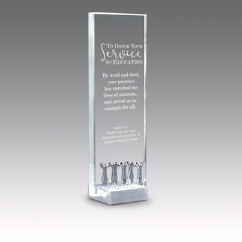 Crystal Tower Award W/ Metal Accent