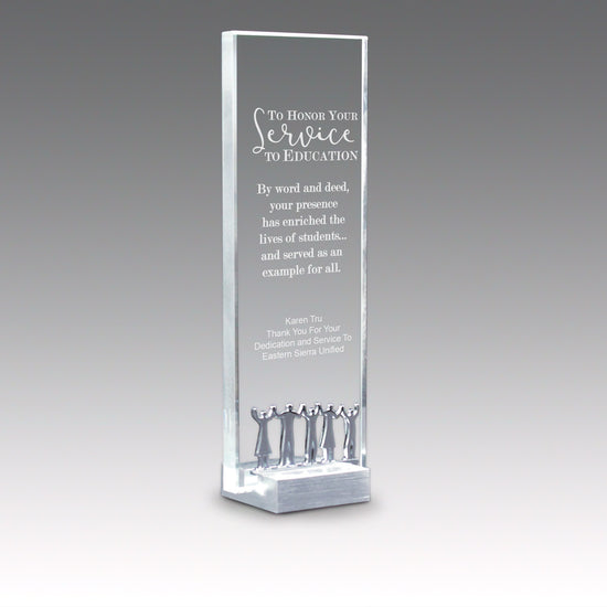 Crystal Tower Award W/ Metal Accent