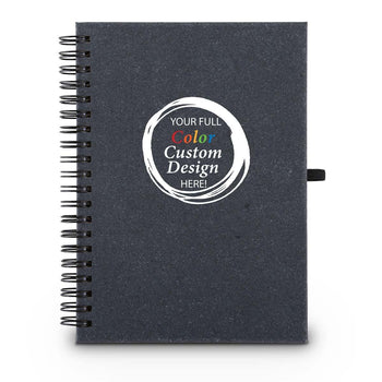 Hardbound spiral journal notebook with sticky notes & flags inside. Featuring your full-color logo on the cover.