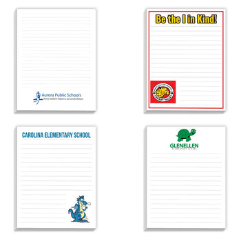 four notepads custom logos
